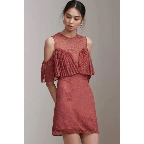 Keepsake Ignite Mini Dress rose pink lace ruffled formal - Picture 1 of 9